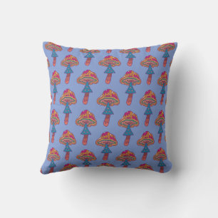 Korenbloem blauw Boheemse Paddenstoel Print Kussen