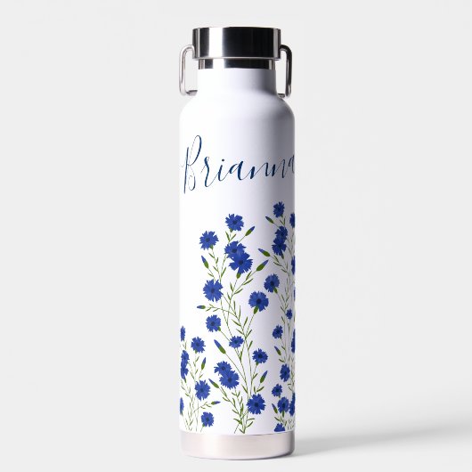 Korenbloem Blauw Botanisch Waterfles (Voorkant)