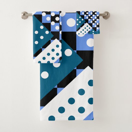 Korenbloem blauw en donkerblauw bad handdoek (Insitu)