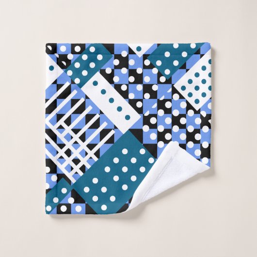 Korenbloem blauw en donkerblauw bad handdoek (Wasdoekje)