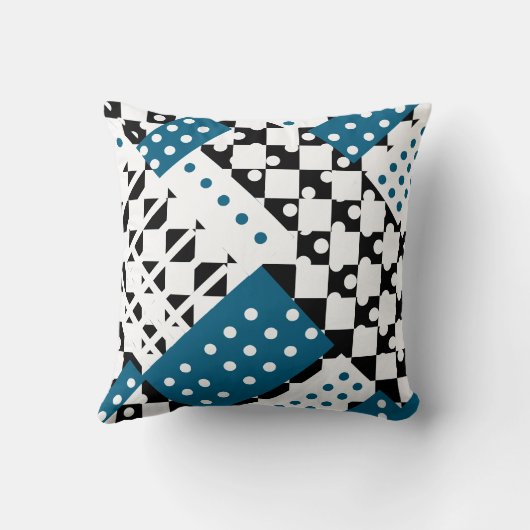 Korenbloem blauw en donkerblauw kussen (Achterkant)