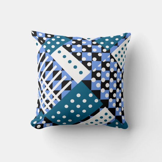 Korenbloem blauw en donkerblauw kussen (Voorkant)