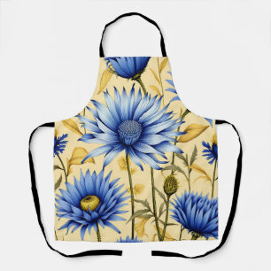  Korenbloem Blauw en Geel Bloemen Schort