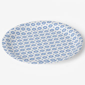 Korenbloem Blauw en Wit: Geometriana Papieren Bordje (Gekanteld)