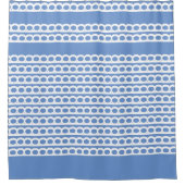 Korenbloem Blauw en wit Moderne bubbel Golven Douchegordijn (Voorkant)