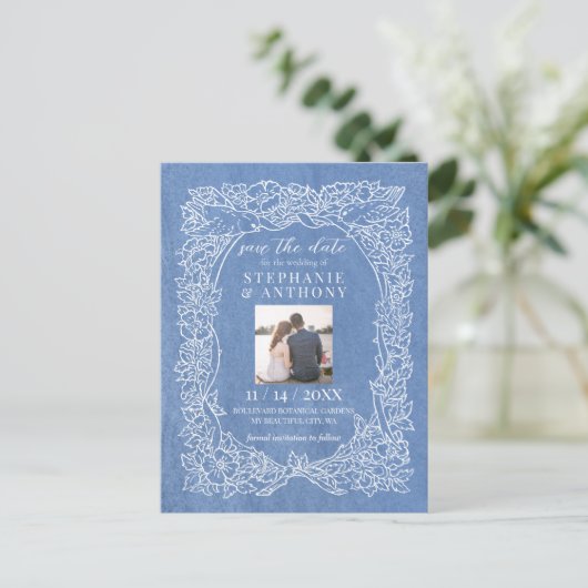 Korenbloem Blauw Foto Bloemen Opslaan Datum Briefkaart (Staand voorkant)