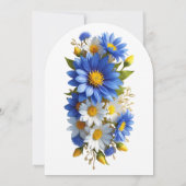 Korenbloem Blauw Geel Wit Verjaardag Bloemen Kaart (Achterkant)