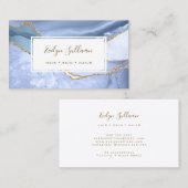 Korenbloem Blauw Goud Glitter Agaat visitekaartje (Voorkant / Achterkant)