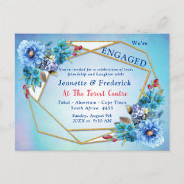 Korenbloem-blauw in waterverf-verloving uitnodiging briefkaart