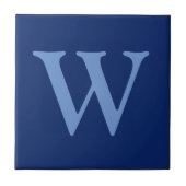 Korenbloem Blauw Initiaal Letter | saffier blauw Tegeltje (Voorkant)