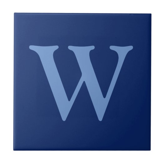 Korenbloem Blauw Initiaal Letter | saffier blauw Tegeltje (Voorkant)