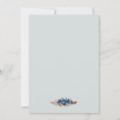 Korenbloem Blauw & Koper Bruiloft Kaart (Achterkant)