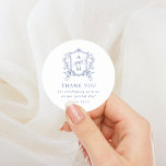 korenbloem blauw  kuif bruiloft dank u ronde sticker<br><div class="desc">Dit prachtige ontwerp maakt deel uit van een prachtig collectie! Met een delicaat  lijst en elegante tekst.</div>