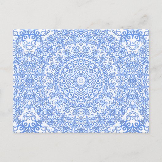 Korenbloem Blauw Mandala Patroon Briefkaart (Voorkant)