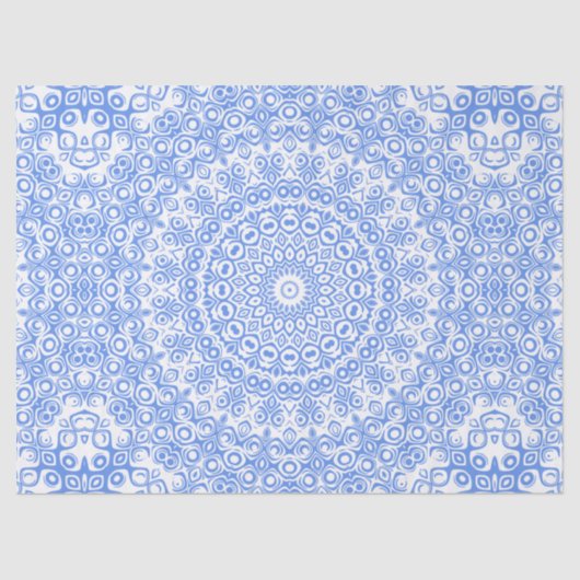 Korenbloem Blauw Mandala Patroon Tissuepapier (Voorkant)