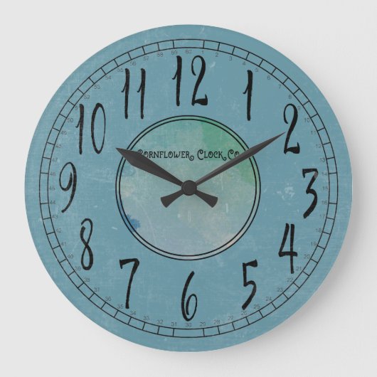 Korenbloem blauw met verwering grote klok (Voorkant)