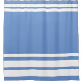 Korenbloem Blauw: Moderne lijnen in Wit Douchegordijn (Voorkant)