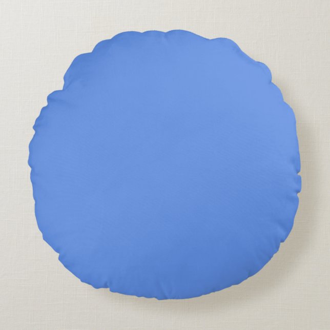 Korenbloem Blauw Rond Kussen (Voorkant)