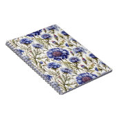 Korenbloem blauw  stijl bloemig notitieboek (Rechterzijde)
