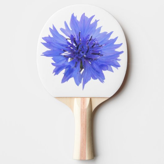 korenbloem blauw tafeltennisbatje (Voorkant)