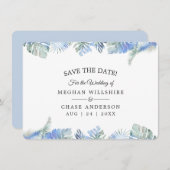 Korenbloem Blauw Tropische Bladeren (Voorkant / Achterkant)