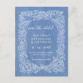 Korenbloem Blauw Wit  Bloemen Opslaan Datum Briefkaart (Voorkant)