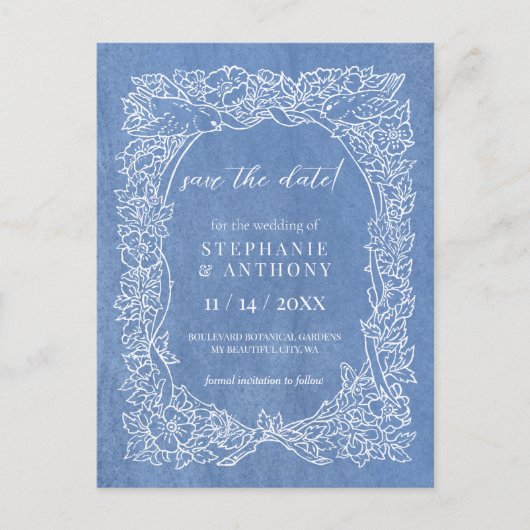 Korenbloem Blauw Wit  Bloemen Opslaan Datum Briefkaart (Voorkant)