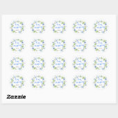 Korenbloem Blauw Wit Daisy Bloem Bloemen Bruiloft Ronde Sticker (Vel)
