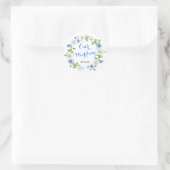 Korenbloem Blauw Wit Daisy Bloem Bloemen Bruiloft Ronde Sticker (Tas)