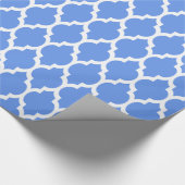 Korenbloem Blauw Wit XL Marokkaanse Quatrefoil #4 Cadeaupapier (Hoek)