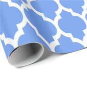 Korenbloem Blauw Wit XL Marokkaanse Quatrefoil #4 Cadeaupapier (Rol Hoek)