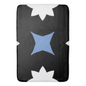Korenbloem Blauw wit Zwart Geometrisch Badmat (Voorkant Verticaal)