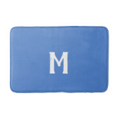 Korenbloem Blauw Witte Monogram Badmat (Voorkant)