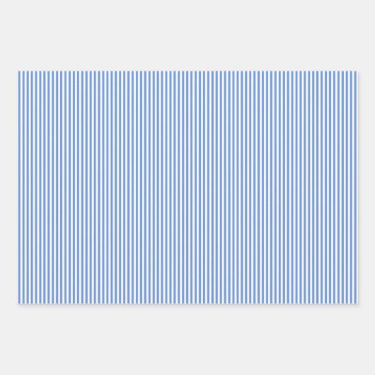 Korenbloem Blauw & Witte Strepen Inpakpapier Vel (Voorkant 3)