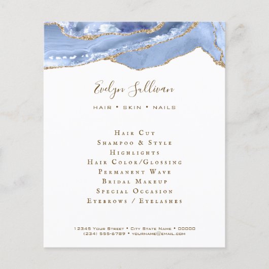 Korenbloem blauwe agaat flyer (Voorkant)