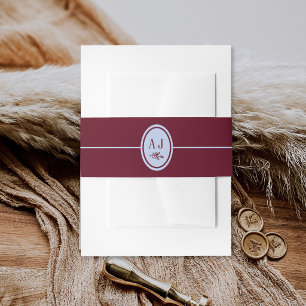 Korenbloem Blauwe Bourgondië Vintage Monogram Huwe Uitnodigingen Wikkel
