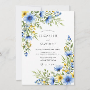 Korenbloem Blauwe Ethische Wilde Bloemen Bruiloft Kaart