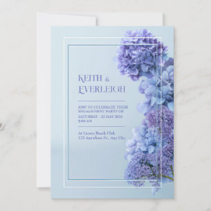 Korenbloem Blauwe Hortensia Minimalistisch Lijstje Kaart