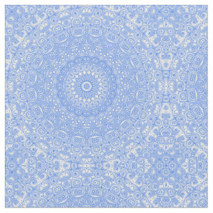 Korenbloem Blauwe Symmetrie Mandala Stof