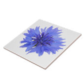 korenbloem blauwe tegel tegeltje (Zijkant)