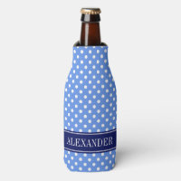 Korenbloem Blauwe Witte Stippen Navy Naam Monogram