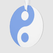Korenbloem Blauwe Yin Yang Symbool Ornament (voorkant)