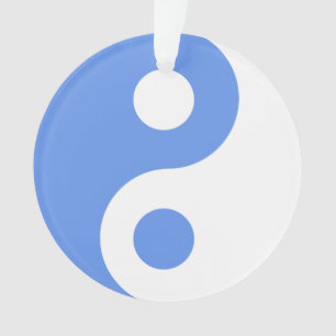 Korenbloem Blauwe Yin Yang Symbool Ornament