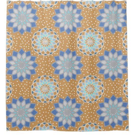 Korenbloem Blues Custom Douchegordijn (Voorkant)