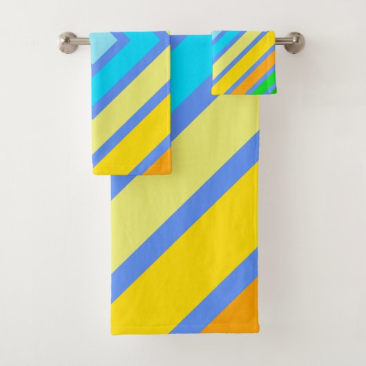 Korenbloem Harmonieuze Kleuren Hoekige Lijnkunst Bad Handdoek (Insitu)