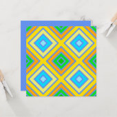 Korenbloem Harmonieuze Kleuren Hoekige Lijnkunst Kaart (Voorkant / Achterkant in situ)