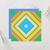 Korenbloem Harmonieuze Kleuren Hoekige Lijnkunst Kaart (Voorkant / Achterkant in situ)