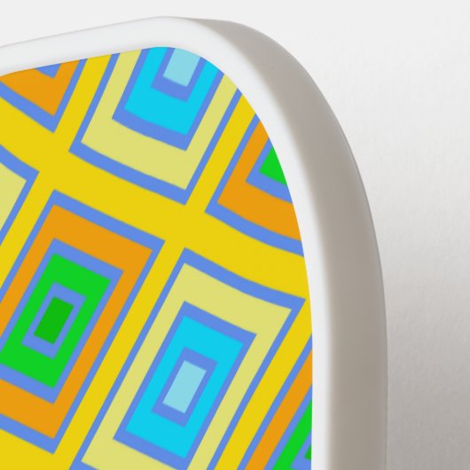 Korenbloem Harmonieuze Kleuren Hoekige Lijnkunst Pickleball Paddle (Links Detail)