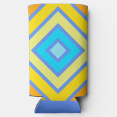 Korenbloem Harmonieuze Kleuren Hoekige Lijnkunst Seltzer Blikjeskoeler (Achterkant)