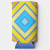 Korenbloem Harmonieuze Kleuren Hoekige Lijnkunst Seltzer Blikjeskoeler (Voorkant)